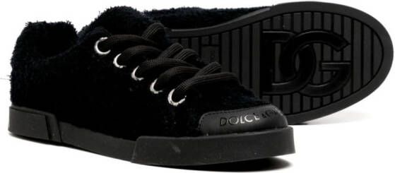 Dolce & Gabbana Kids textured low-top sneakers Black