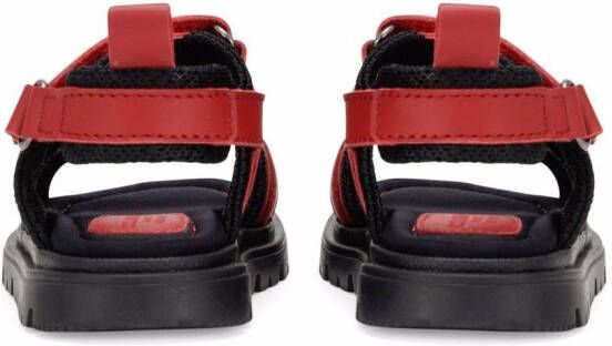Dolce & Gabbana Kids DG-logo touch-strap leather sandals Red