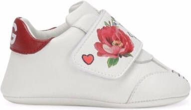 Dolce & Gabbana Kids floral-print leather sneakers White