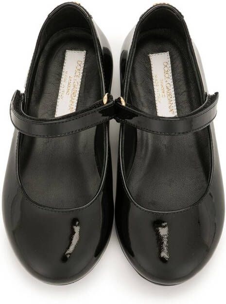 Dolce & Gabbana Kids varnished ballerina shoes Black