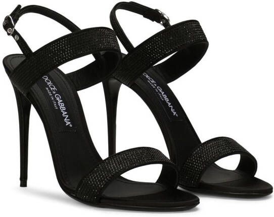 Dolce & Gabbana KIM DOLCE&GABBANA embellished satin sandals Black