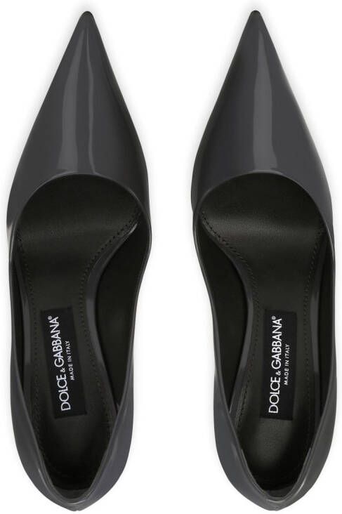 Dolce & Gabbana KIM DOLCE&GABBANA 90mm patent leather pumps Grey