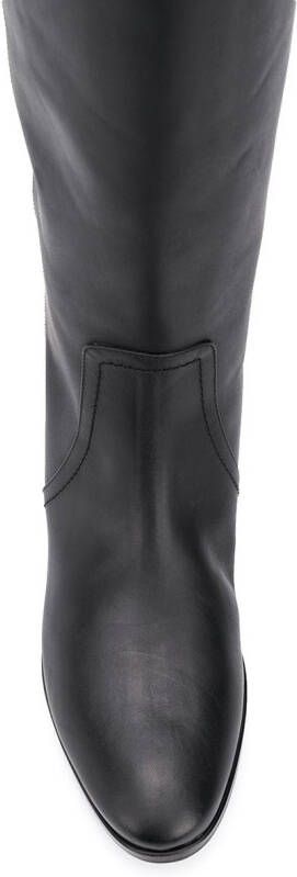 Dolce & Gabbana knee-length logo plaque boots Black