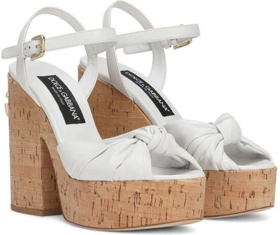 Dolce & Gabbana knot detail platform sandals White