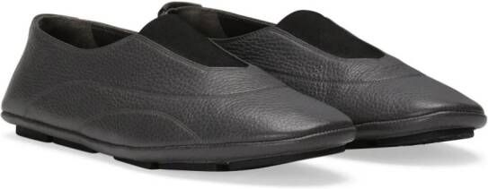 Dolce & Gabbana leather almond-toe slippers Black