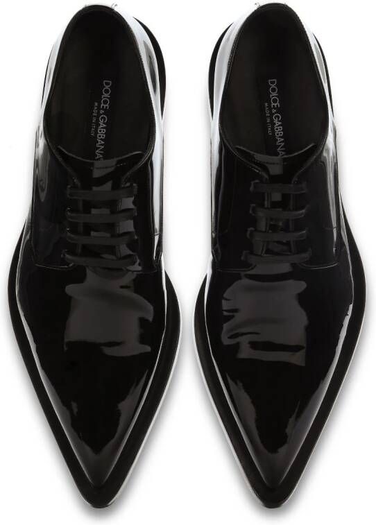 Dolce & Gabbana leather pointed derby shoes Black