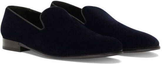 Dolce & Gabbana open-back velvet slippers Blue