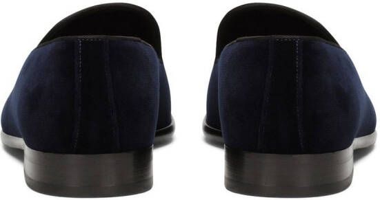 Dolce & Gabbana open-back velvet slippers Blue