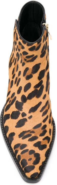 Dolce & Gabbana leopard print ankle boots Brown