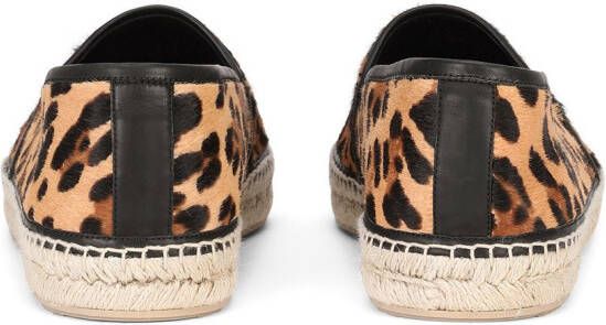 Dolce & Gabbana leopard-print logo-tag espadrilles Brown