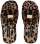 Dolce & Gabbana leopard-print fleece slippers Brown - Thumbnail 4