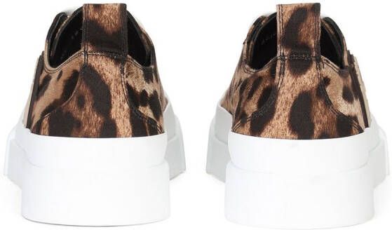 Dolce & Gabbana leopard-print lace-up sneakers Brown