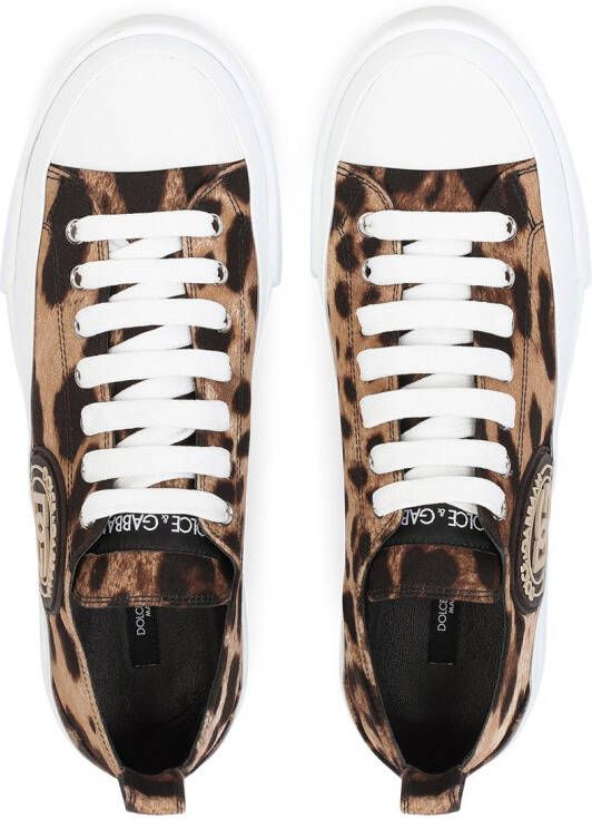 Dolce & Gabbana leopard-print lace-up sneakers Brown