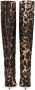 Dolce & Gabbana leopard-print jacquard knee-length boots Brown - Thumbnail 3