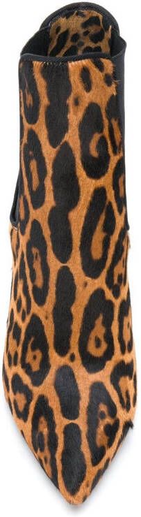 Dolce & Gabbana leopard print stiletto boots Brown
