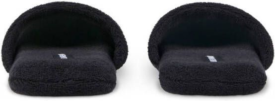 Dolce & Gabbana leopard-print terry slippers Black
