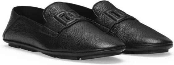 Dolce & Gabbana logo-appliqué leather loafers Black