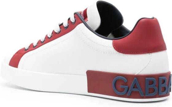 Dolce & Gabbana logo-appliqué leather sneakers White