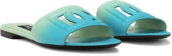 Dolce & Gabbana logo-appliqué ombré slippers Blue