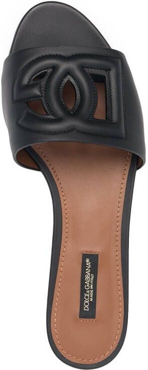 Dolce & Gabbana logo cut-out flat sandals Black