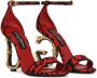 Dolce & Gabbana logo-detail leopard-print sandals Red - Thumbnail 2