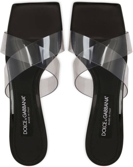 Dolce & Gabbana logo-detail open-toe mules Silver