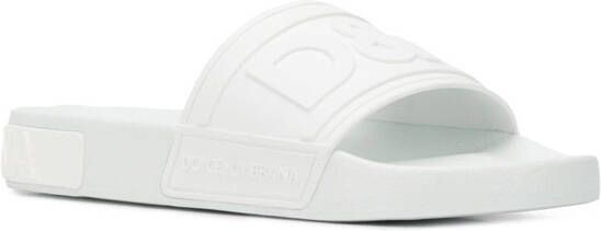 Dolce & Gabbana logo-embossed beachwear slides White