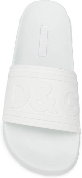 Dolce & Gabbana logo-embossed beachwear slides White