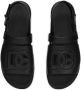 Dolce & Gabbana logo-embossed leather slides Black - Thumbnail 4