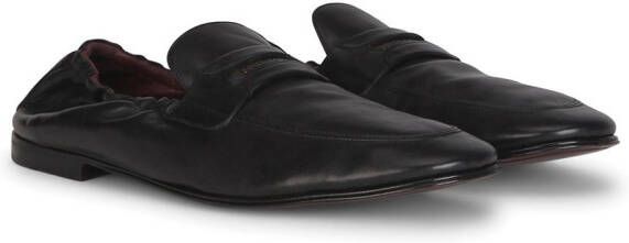 Dolce & Gabbana logo-embossed leather slippers Black