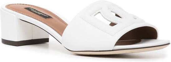 Dolce & Gabbana logo-embossed low-heel sandals White