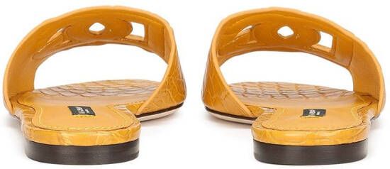 Dolce & Gabbana logo-embossed mule sandals Yellow