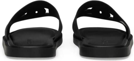 Dolce & Gabbana logo-embossed open-toe slides Black