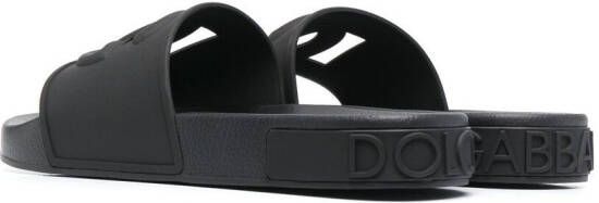 Dolce & Gabbana logo-embossed pool slides Black