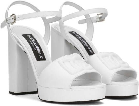 Dolce & Gabbana logo-embroidered platform sandals White