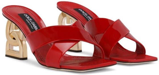 Dolce & Gabbana 3.5 75mm patent leather mules Red