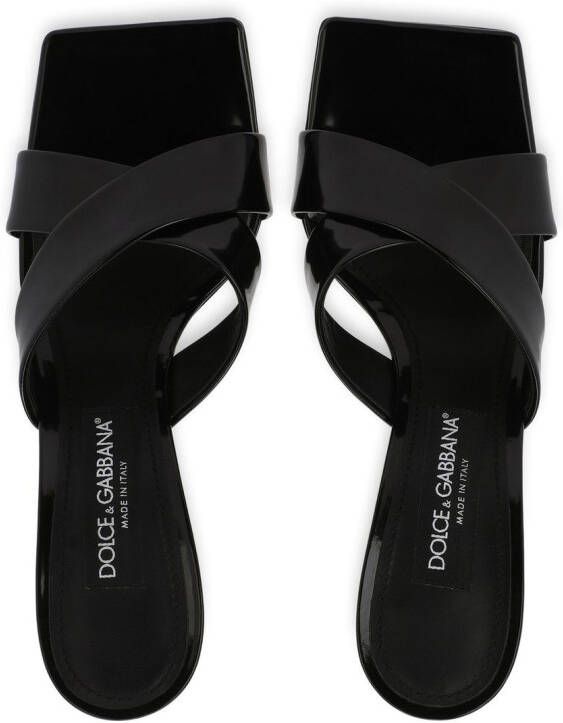 Dolce & Gabbana 3.5 75mm patent leather mules Black