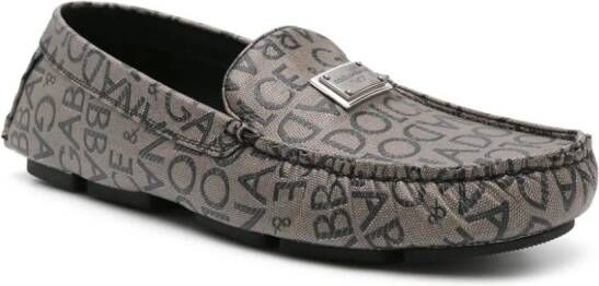 Dolce & Gabbana logo-jacquard canvas loafers Grey