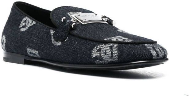 Dolce & Gabbana logo-jacquard loafers Blue