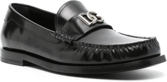 Dolce & Gabbana logo-lettering loafers Black