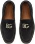 Dolce & Gabbana logo-lettering suede loafers Blue - Thumbnail 4