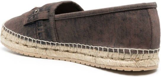 Dolce & Gabbana logo-patch denim espadrilles Brown