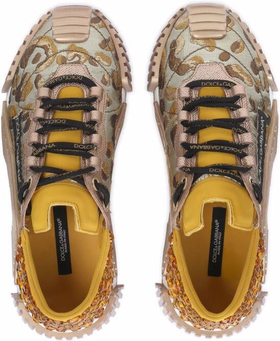 Dolce & Gabbana logo-patch embellished sneakers Yellow