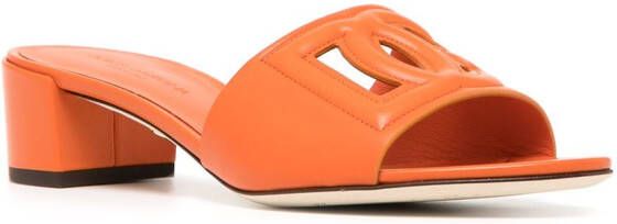 Dolce & Gabbana logo-patch open-toe sandals Orange