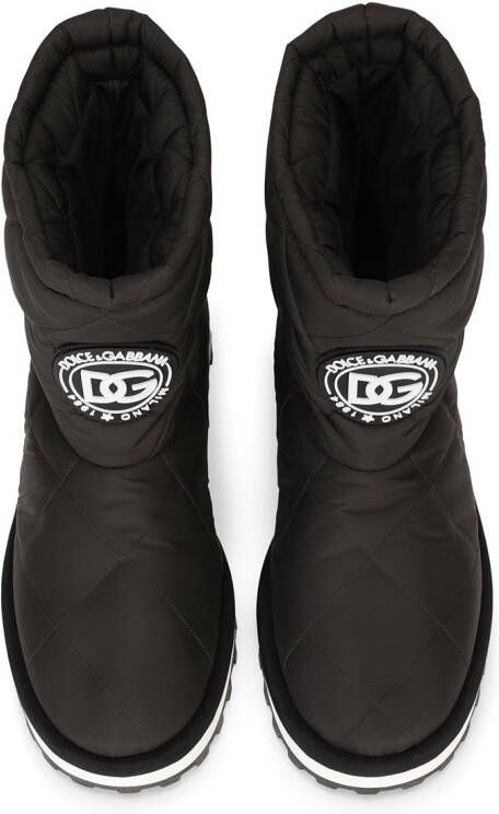 Dolce & Gabbana logo-patch padded boots Black