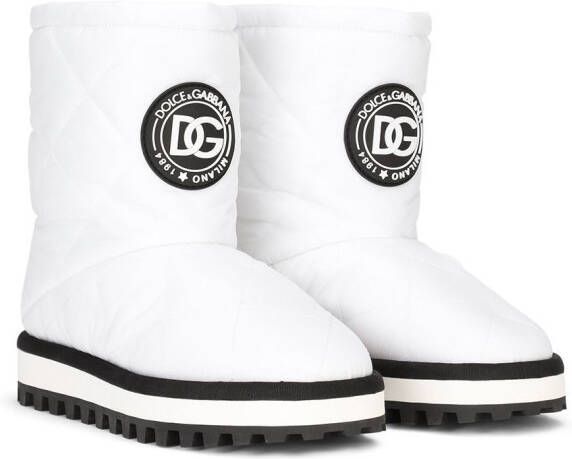 Dolce & Gabbana logo-patch padded boots White
