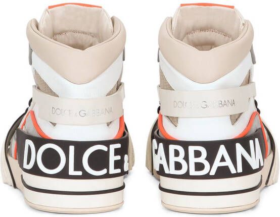Dolce & Gabbana logo-patch panelled high-top sneakers Neutrals
