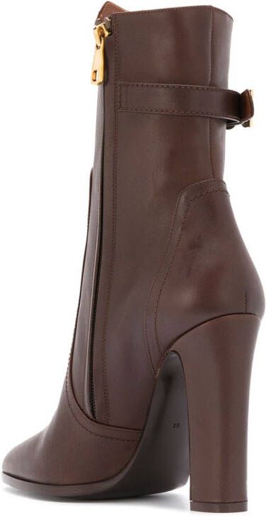 Dolce & Gabbana logo-plaque 110mm calf-length boots Brown