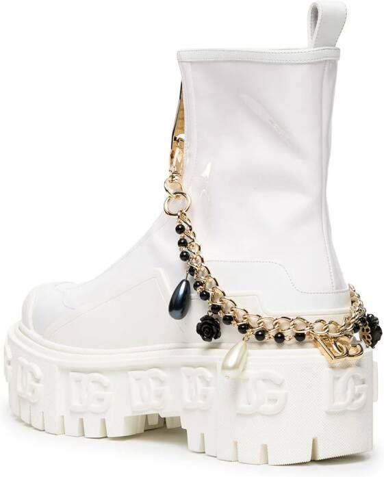 Dolce & Gabbana logo-plaque ankle boots White