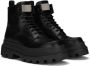 Dolce & Gabbana logo-plaque brushed leather ankle boots Black - Thumbnail 2